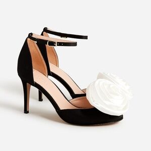 J. Crew Made in Italy flower satin sandals